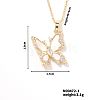 Fashionable Brass Pave Clear Cubic Zirconia Butterfly Pendant Necklaces for Women WB7621-1