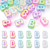 20Pcs UV Plating Transparent Acrylic European Beads OACR-TADJ0001-19B-1