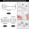 300Pcs 304 Stainless Steel Flat Round Blank Peg Earring Post STAS-SC0007-33A-2