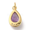 Natural Amethyst Teardrop Charms G-A034-01G-04-2