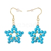 Natural Gemstone Star Dangle Earrings EJEW-JE04818-6