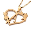 PVD Vacuum Plating 201 Stainless Steel Pendant Necklaces NJEW-R267-02A-G-4