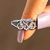 Alloy Rhinestone Plain Band Rings PW-WG28CFB-02-5