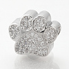 Brass Micro Pave Cubic Zirconia European Beads LS-ZIRC-T002-101-3