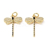 Brass Micro Pave Clear Cubic Zirconia Pendants CU-CBA03AF-08G-01-1
