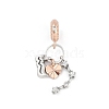 Brass Pendants with Cubic Zirconia European Beads KK-Q015-01A-1