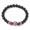 Natural Mixed Gemstone Beaded Stretch Bracelets for Men BJEW-JB11282-3