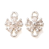 Brass Pave Clear Cubic Zirconia Connector Charms CU-CBAEC99-15S-1