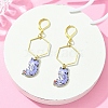 Rack Plating Alloy Cat Dangle Leverback Dangle Earrings EJEW-JE05502-01-3