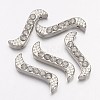 Alloy S-Shape Rhinestone Spacers Bars X-ALRI-H003-1-1