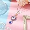 Handmade Glass Seed Beads and Glass Pearl Round Pendants Necklaces NJEW-MZ00057-02-2