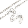 925 Sterling Silver Double Ball Chain Necklaces NJEW-C052-08P-2