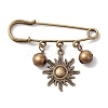 Tibetan Style Alloy Star/Moon/Sun Charms Kilt Pins Brooch JEWB-BR00173-4