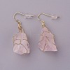 Natural Rose Quartz Dangle Earrings EJEW-F228-A02-2