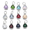 304 Stainless Steel Cubic Zirconia Pendant ZIRC-P080-B-1