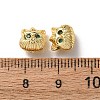 Brass Micro Pave Cubic Zirconia Beads KK-C253-10G-3