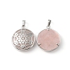 Natural Rose Quartz Pendants G-P498-04P-27-2