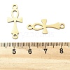 304 Stainless Steel Religion Ankh Cross Links Connector Charms STAS-S153-01G-3