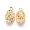 Tibetan Style Virgin Mary Alloy Oval Pendants TIBEP-D905-G-2