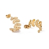 Ion Plating(IP) 304 Stainless Steel Olive Leaf Wrap Stud Earrings EJEW-G314-04G-2