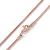 304 Stainless Steel Box Chain Necklaces for Men Women NJEW-G091-01RG-3