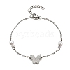 304 Stainless Steel Butterfly Link Bracelets BJEW-C098-01B-P-4