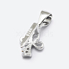 Anti-Tarnish Rhodium Plated 925 Sterling Silver Micro Pave Cubic Zirconia Pendant Bails X-STER-P034-57P-2