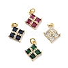 Rack Plating Brass Micro Pave Cubic Zirconia Charms ZIRC-F129-28-G-1