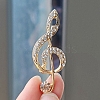 Alloy and Glass Rhinestone Musical Note Brooch PW-WG3A58A-05-1