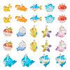  24Pcs 12 Styles Marine Series Transparent Resin Pendants RESI-TA0002-43-1