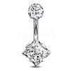 Clear Cubic Zirconia Belly Button Rings WG9960A-28-1