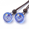 Handmade Gold Sand Lampwork Pendants LAMP-R137-C01-1