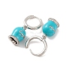 Bell Brass & Enamel Hoop Earrings for Women EJEW-U015-25P-J-2