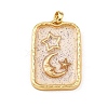 Transparent Epoxy Resin Brass Pendants KK-B163-01G-01-1