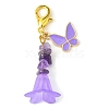 Alloy Enamel Butterfly & Acrylic Flower Pendant Decoration HJEW-JM01556-3