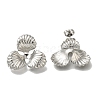 304 Stainless Steel Flower Stud Earrings for Women EJEW-U027-03P-1