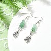 Natural Mixed Stone Chip Dangle Earrings Set for Women EJEW-JE06249-4