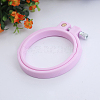 Adjustable ABS Plastic Flat Round Embroidery Hoops TOOL-PW0003-017B-1