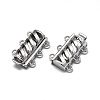 Anti-Tarnish Rhodium Plated 925 Sterling Silver Box Clasps STER-L057-017P-1