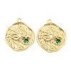 Brass Micro Pave Cubic Zirconia Pendants KK-P258-19G-03-1