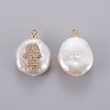 Natural Cultured Freshwater Pearl Pendants PEAR-J004-23G-2