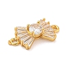 Brass Pave Clear Cubic Zirconia Connector Charms KK-Z072-05G-2