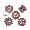 DIY Unfinished Bohemian Meditation Energy Symbol Wood Pendant Decoration Kits DIY-B060-03-2