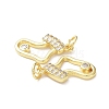Brass & Cubic Zirconia Charms KK-G469-16G-2