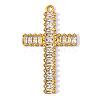 304 Stainless Steel Pave Clear Cubic Zirconia Pendants CU-OY002-24G-02-1
