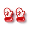 Christmas Decorations Theme Opaque Acrylic Bead with Enamel X-OACR-Z021-01E-1