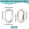 2Pcs 316 Stainless Steel Spring Gate Rings STAS-BBC0007-84-2