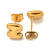 Chunk Letter 304 Stainless Steel Stud Earrings for Women EJEW-G386-01Z-G-2