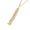 Brass Micro Pave Clear Cubic Zirconia Pendant Necklaces NJEW-L146-29G-1