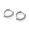 Brass Micro Pave Cubic Zirconia Huggie Hoop Earring Findings ZIRC-G156-07B-1